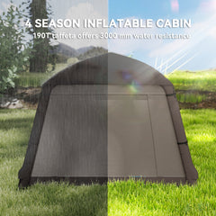 Outsunny Blow Up Tent w/ Hand Pump, Inflatable Camping Tent, Easy Setup 1/2 Person Waterproof Khaki