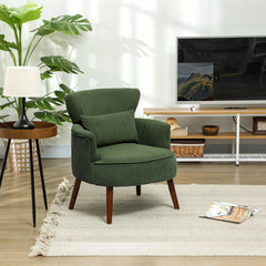 HOMCOM Corduroy Retro Accent Chair - Green