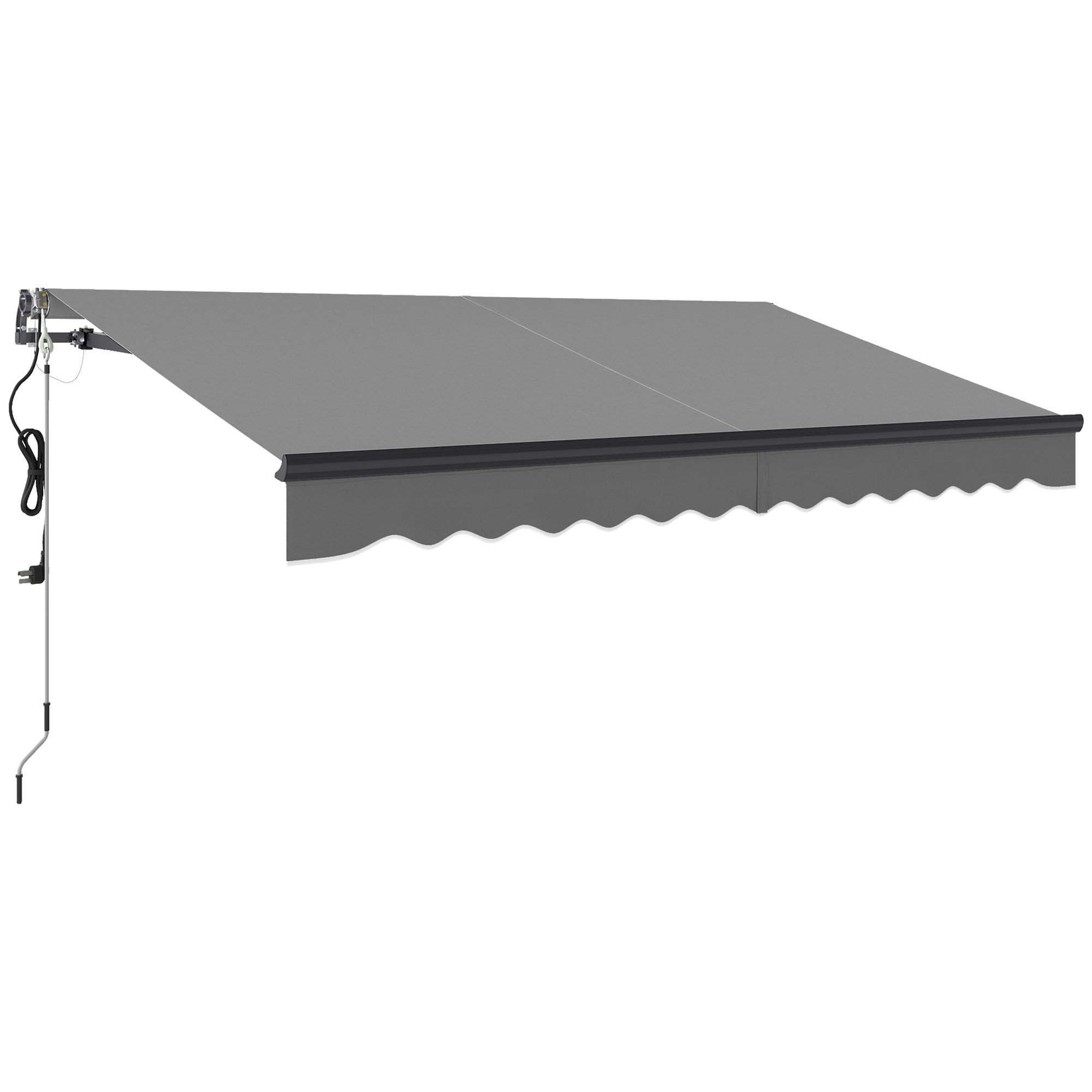 Outsunny 3.5 x 3m Electric/Manual Awning, with Remote - Dark Grey
