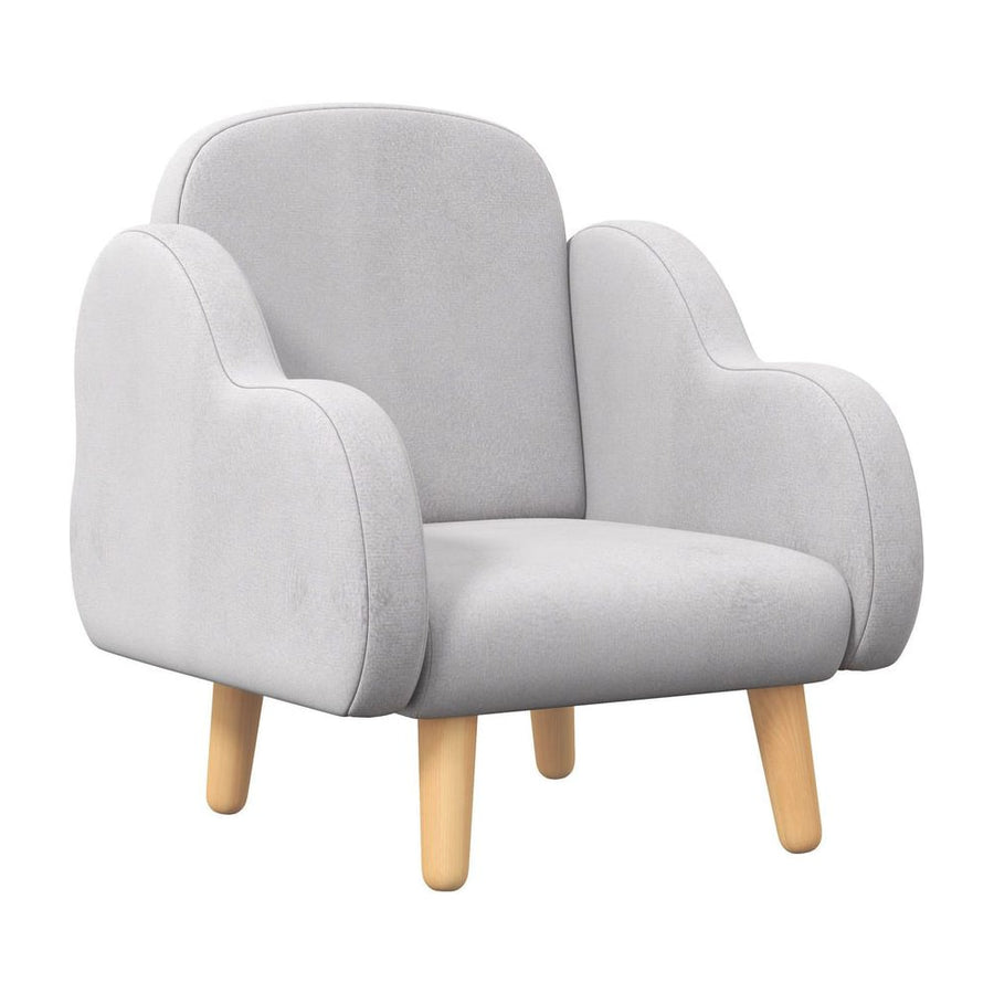ZONEKIZ Kids Armchair Toddler Sofa Children Chair with Arm Rest, Wooden Frame, Velvet, PP Legs, Cloud Shape, for Ages 1.5-3