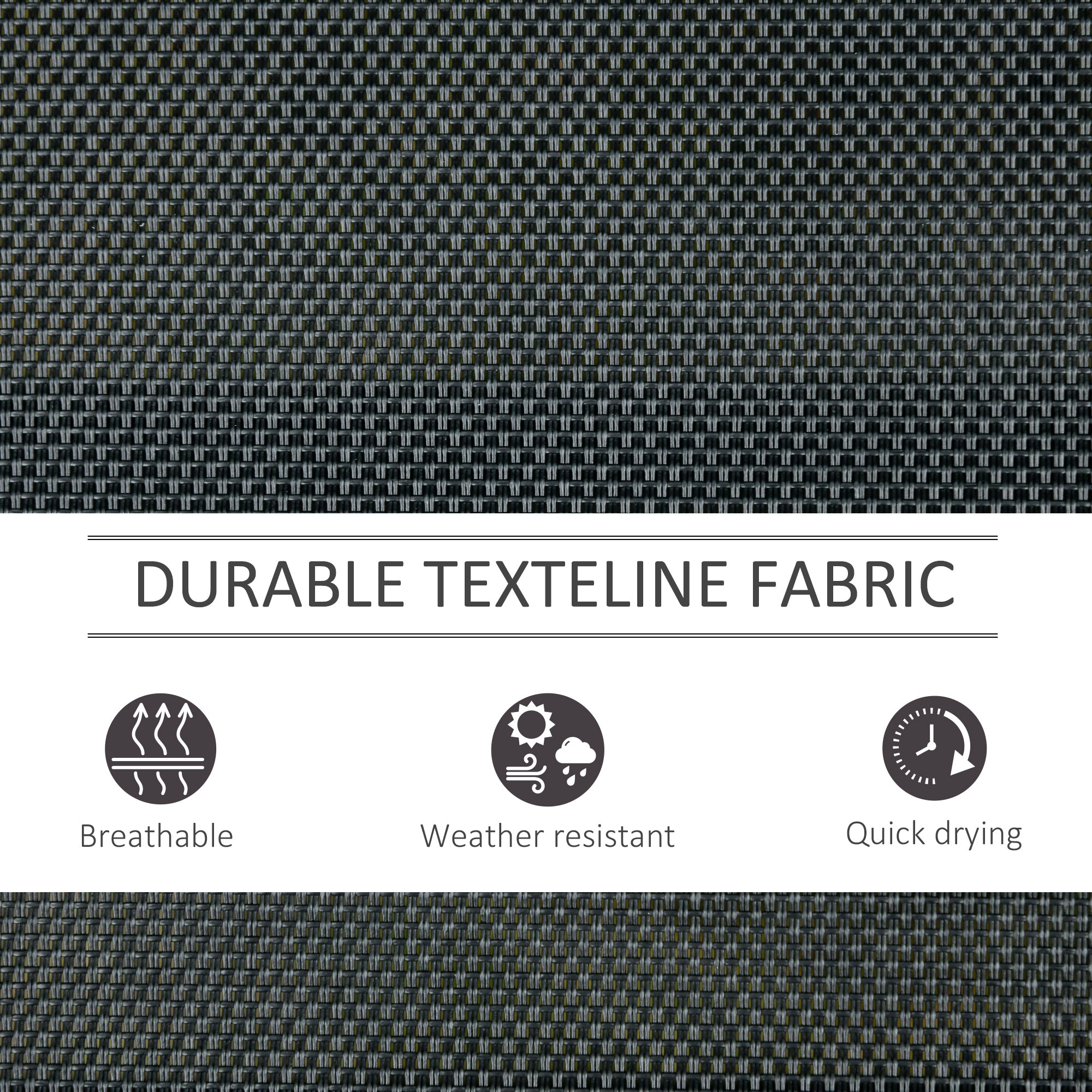 Outsunny 3-Seat Glider Rocking Chair for 3 People Garden Bench Patio Furniture Metal Frame, Black