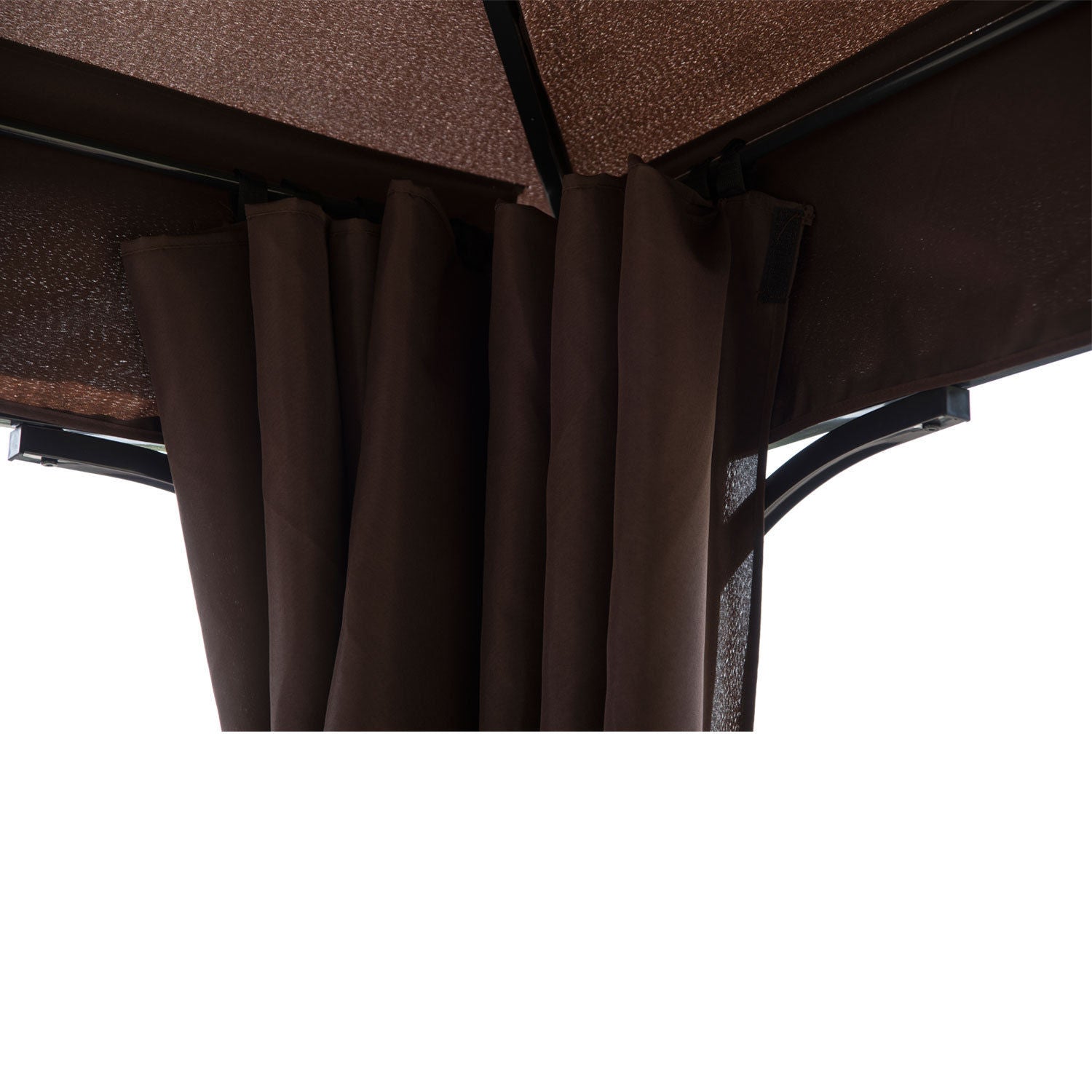 Outsunny√Ç 3√Ç x√Ç 3(m) Garden Gazebo, Outdoor Gazebo Canopy Shelter with Curtains and Steel Frame for Lawn, Yard and Deck, Coffee