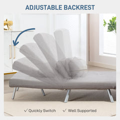 HOMCOM Single Snow Flannel Chair Bed - Grey