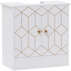 HOMCOM Under Sink Bathroom Cabinet, Under Sink Cabinet with Adjustable Shelf and Open Compartment for Basin with or without Pedestal, 60 x 30 x 60cm, White