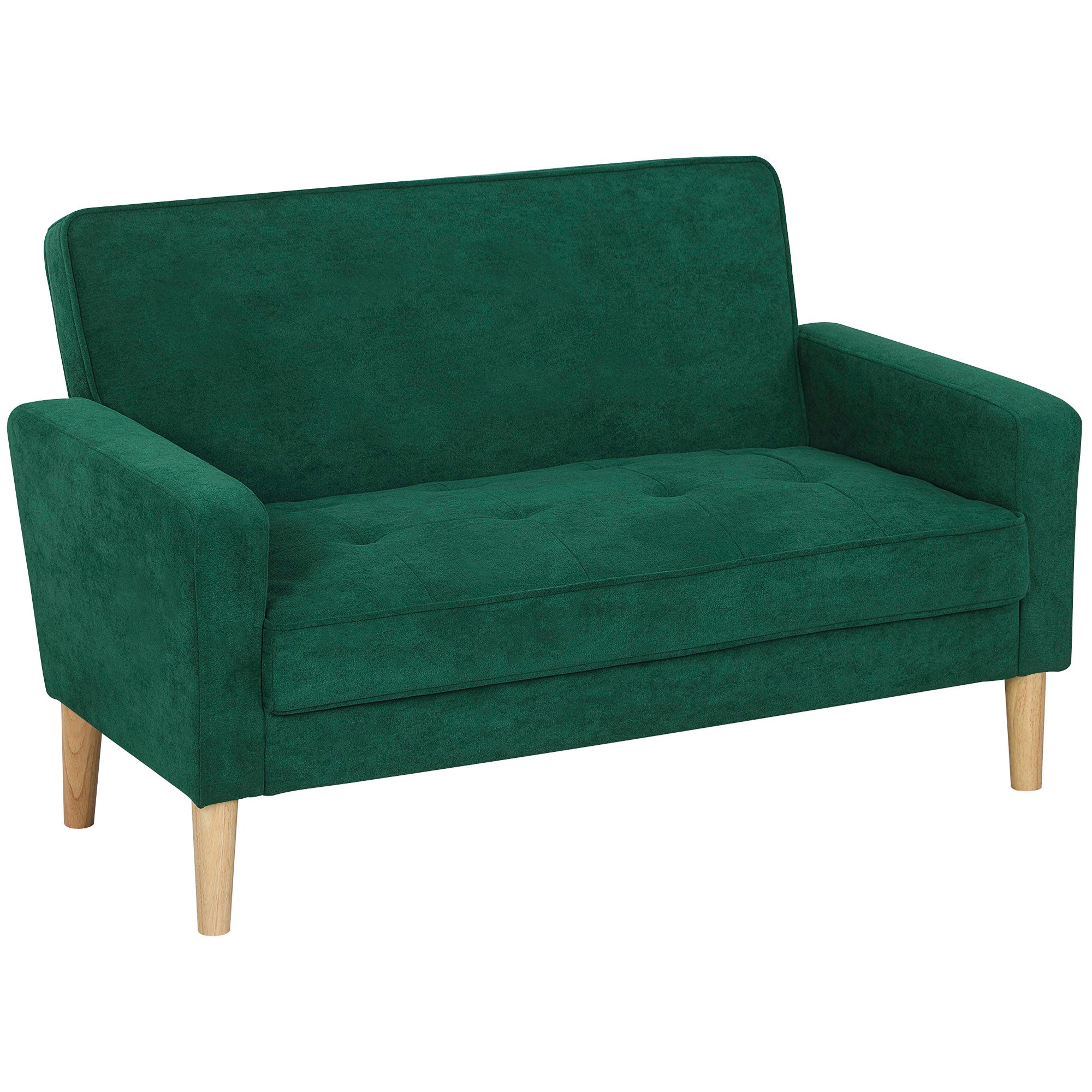 HOMCOM Two-Seater Velvet-Feel Sofa - Green