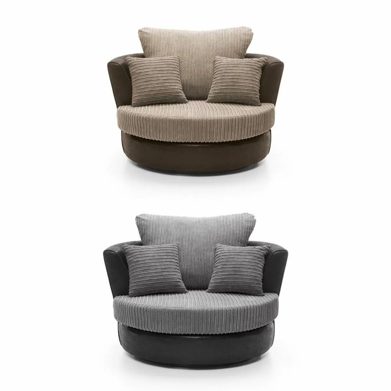 Samson Corded Fabric Swivel Chair