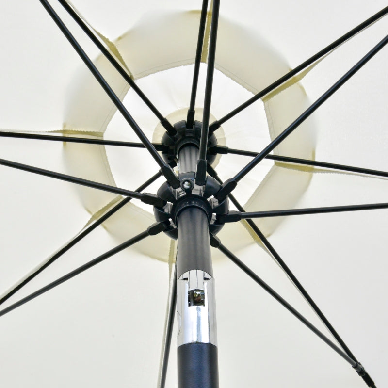 Outsunny 2.6M Umbrella Parasol-Cream White