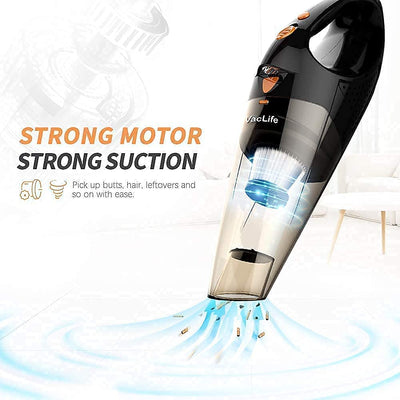 VacLife Handheld Vacuum, Hand Vacuum Cordless Rechargeable, Car Vacuum Cleaner Cordless, Orange (VL189)