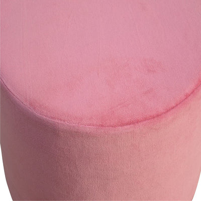 Dusty Pink Velvet Footstool with Gold Base