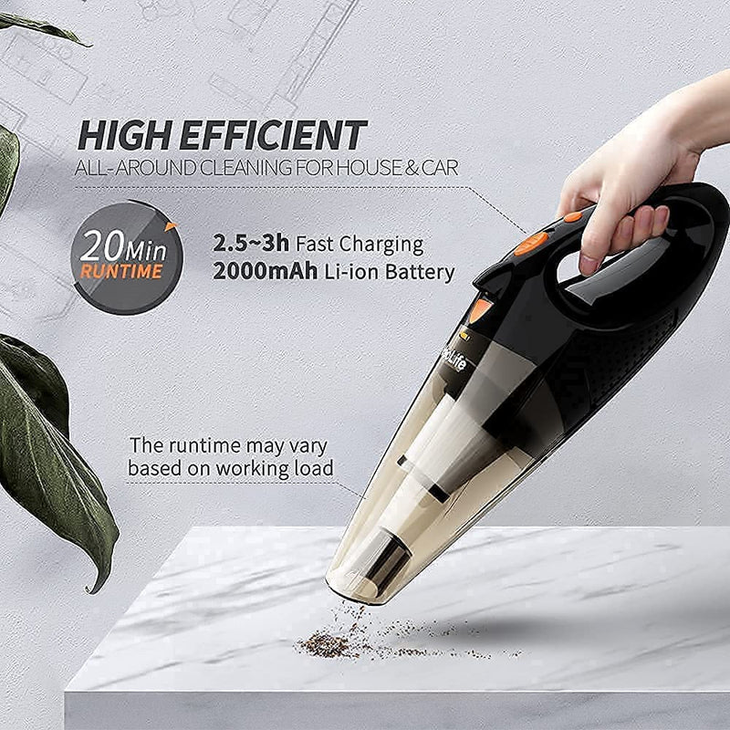 VacLife Handheld Vacuum, Hand Vacuum Cordless Rechargeable, Car Vacuum Cleaner Cordless, Orange (VL189)