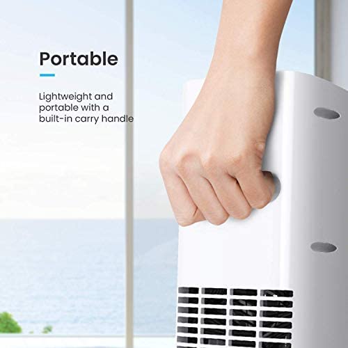 Pro Breeze® 2000W Ceramic Tower Fan Heater with Automatic Oscillation, Built-in Thermostat & 2 Heat Settings