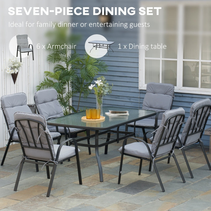 7 PCs Garden Dining Set- Black