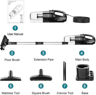 oneday Corded Handheld Stick Vacuum Cleaner 6 in 1 Lightweight Upright Stick Vacuum Cleaners