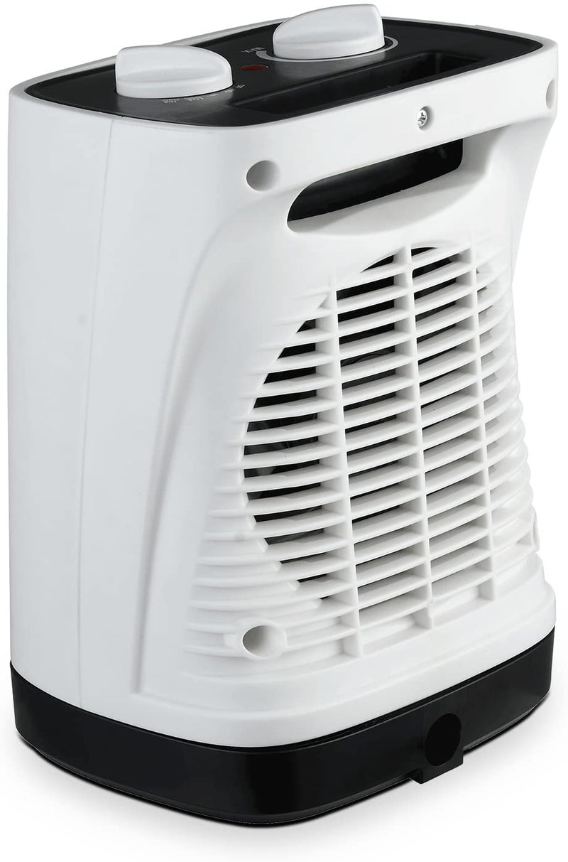 Pro Breeze 2000W Mini Ceramic Fan Heater - Automatic Oscillation and 2 Heat Settings, White