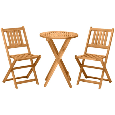 3 Piece Folding Bistro Set- Teak