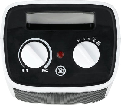 Pro Breeze 2000W Mini Ceramic Fan Heater - Automatic Oscillation and 2 Heat Settings, White