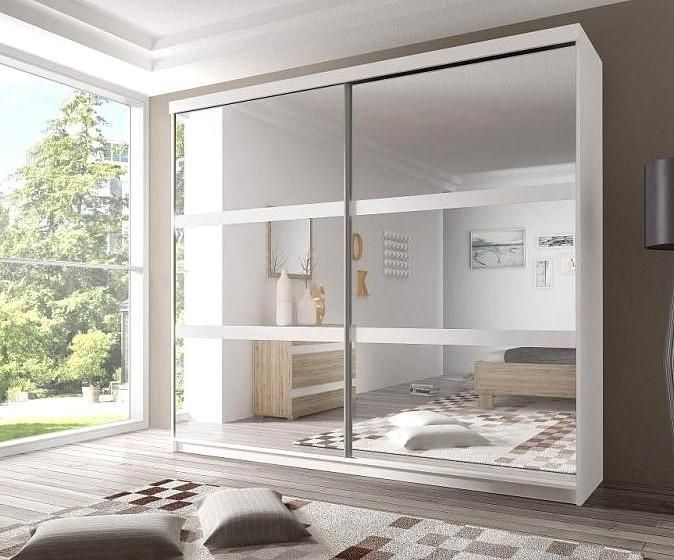 Malta 10 Sliding Mirror Door Wardrobe 183cm - White Matt