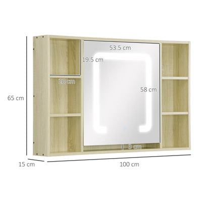 LED Bathroom Mirror Cabinet, Natural