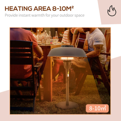 Outsunny 2.1kW Table Top Patio Heater with 3 Heat Settings, Infrared Outdoor Electric Heater with Pull Switch, IP44 Rated Weather Resistance