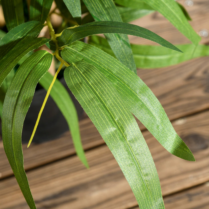 HOMCOM Artificial Plants Bamboo Tree in Pot Desk Fake Plants for Home Indoor Outdoor Decor, 15x15x60cm, Green