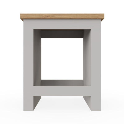 Lisbon simple bedside table / lamp table in grey & oak