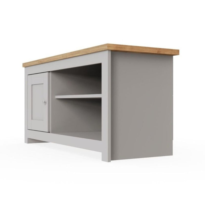 Lisbon TV unit stand with 1 door in grey & oak