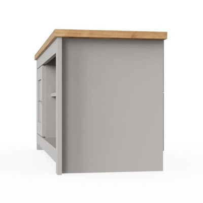 Lisbon TV unit stand with 1 door in grey & oak