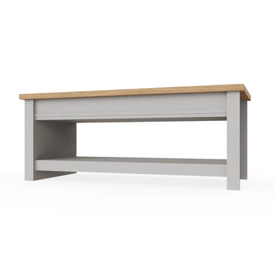 Lisbon slide top coffee table in grey & oak