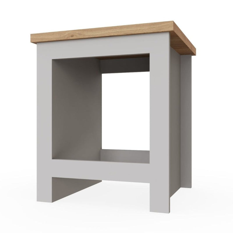 Lisbon simple bedside table / lamp table in grey & oak