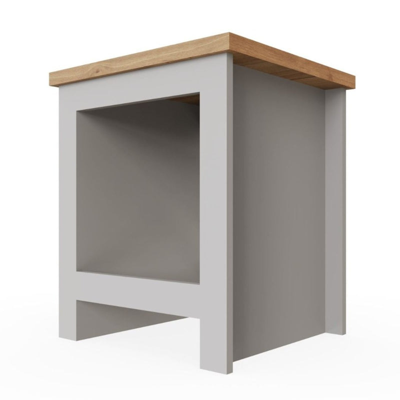 Lisbon simple bedside table / lamp table in grey & oak