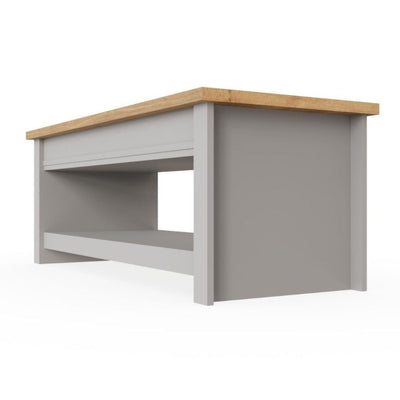 Lisbon slide top coffee table in grey & oak