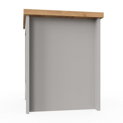 Lisbon simple bedside table / lamp table in grey & oak