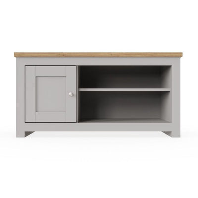 Lisbon TV unit stand with 1 door in grey & oak