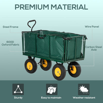 4 Wheel Trolley Cart Dump Wheelbarrow Tipper Truck