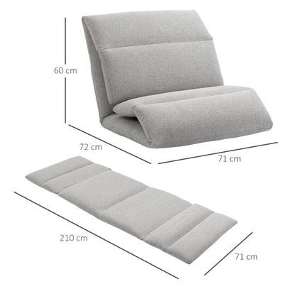 Silla de suelo ajustable con respaldo, color gris 