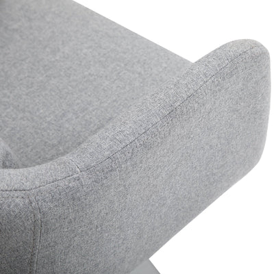 Swivel Base Accent Chair, With Pillow - Light Grey