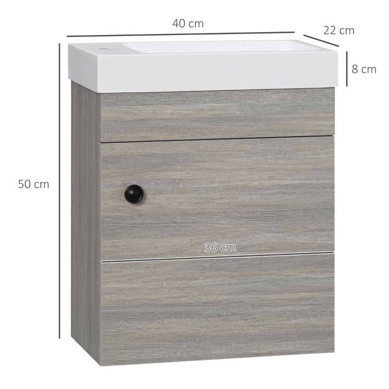 Bathroom Vanity Unit With Basin, Grey