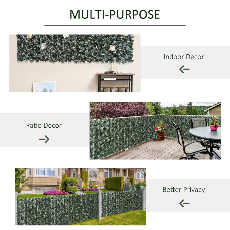 Outsunny Artificial Leaf Screen Panel, 3x1.5 m-Dark Green