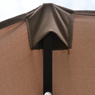 Double-Sided Umbrella Patio LED Solar Lights Khaki