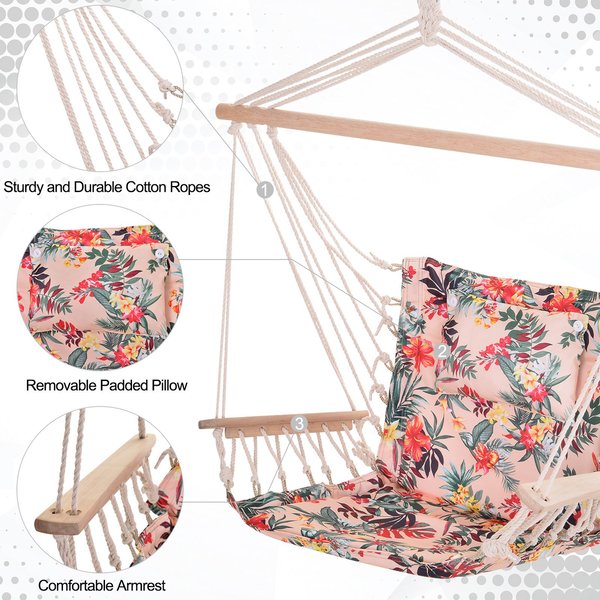 100x106cm Hanging Hammock Chair - Bright Floral