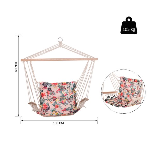 100x106cm Hanging Hammock Chair - Bright Floral