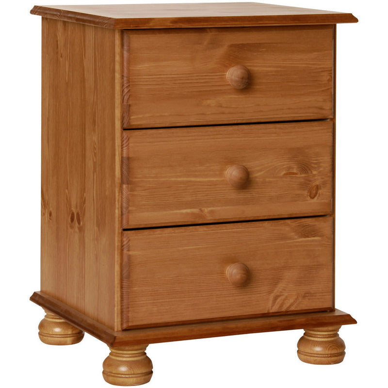 Copenhagen Pine Bedside Cabinet 3 Drawer