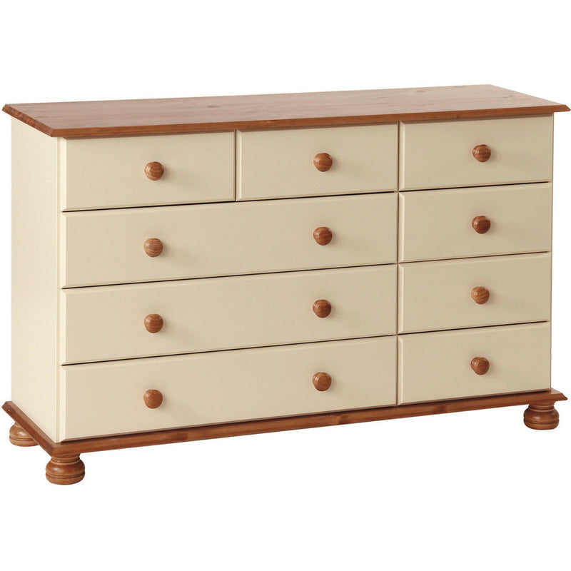 Copenhagen Cream & Pine Extra Wide 2+3+4 Drawer Chest