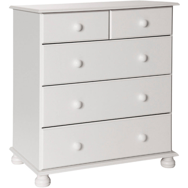 Copenhagen White 2+3 Deep Drawer Chest