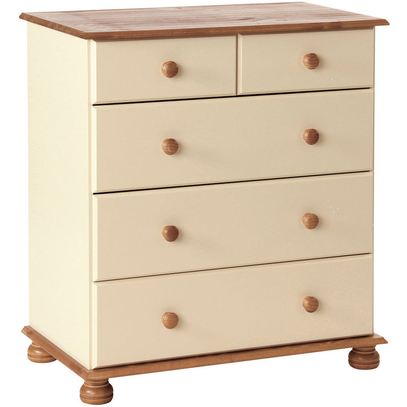 Copenhagen Cream & Pine 2+3 Deep Drawer Chest