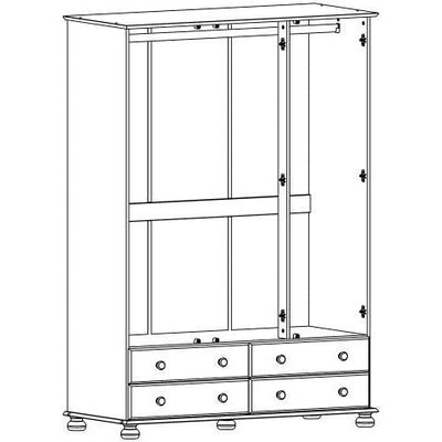 Copenhagen White 3 Door 4 Drawer Wardrobe