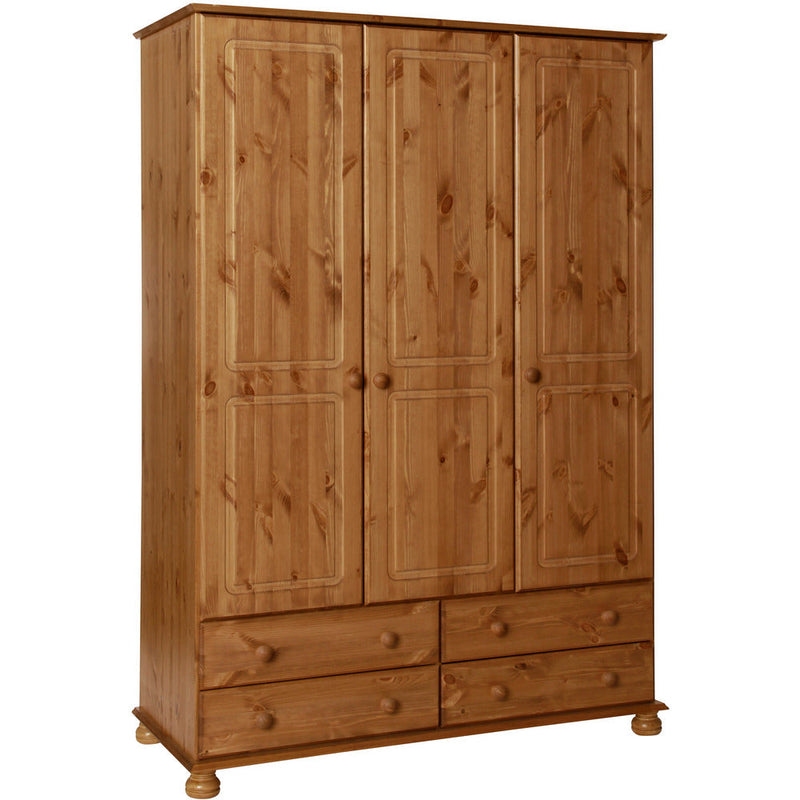 Copenhagen Pine 3 Door 4 Drawer Wardrobe