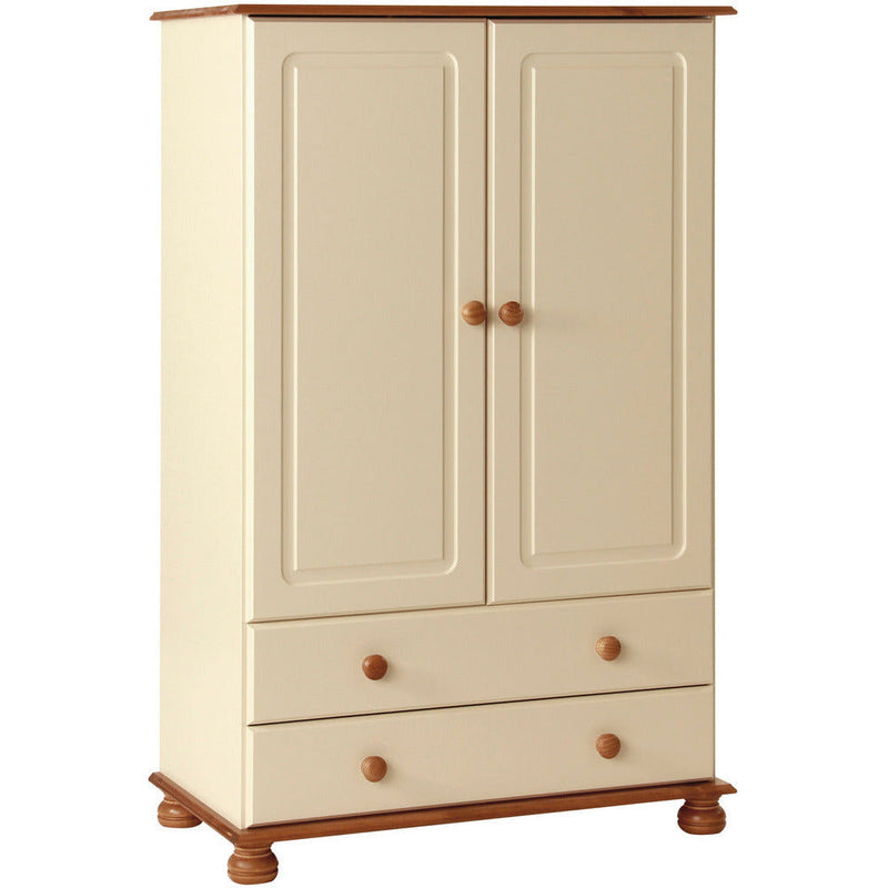 Copenhagen Cream & Pine 2 Door 2 Drawer Combi Wardrobe