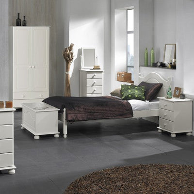 Copenhagen White 2 Door 2 Drawer Wardrobe