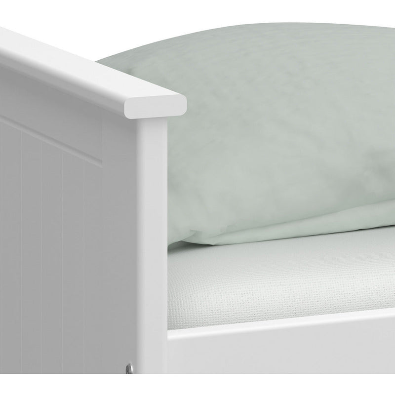 Albion White Single Wooden Bed With 6 Drawers